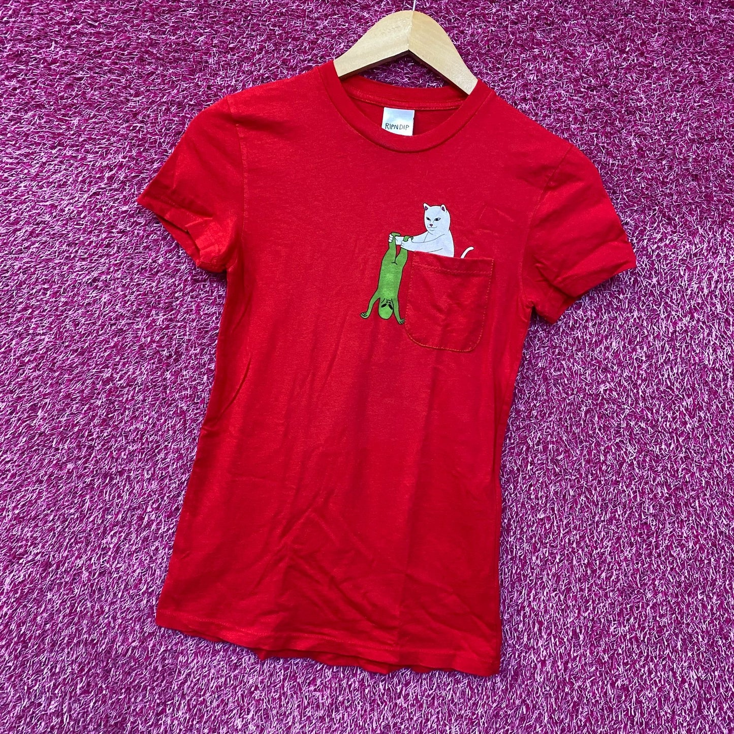 RIPNDIP Lord Nermal Break Yo Self Alien Red T-Shirt Extra Small