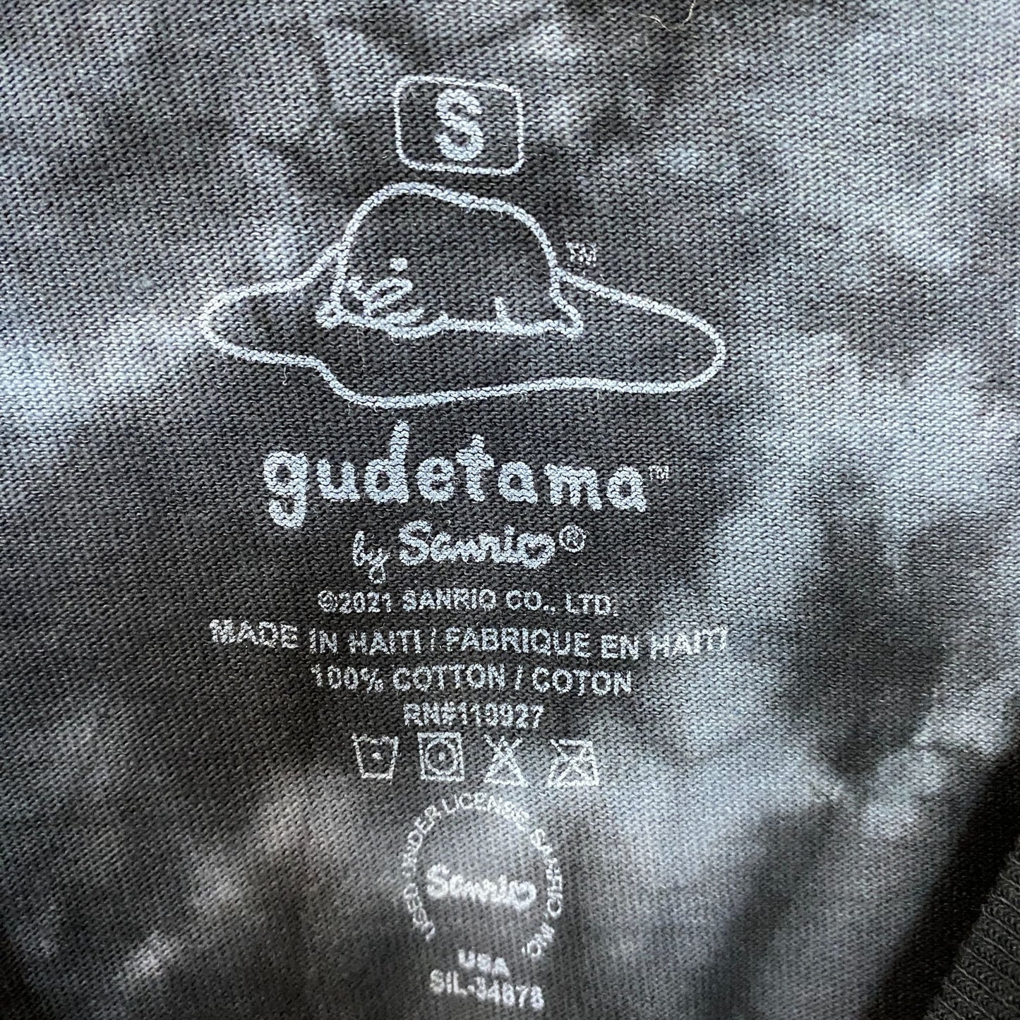 Sanrio Gudetama Food Wall Kawaii Tie Dye T-Shirt Small