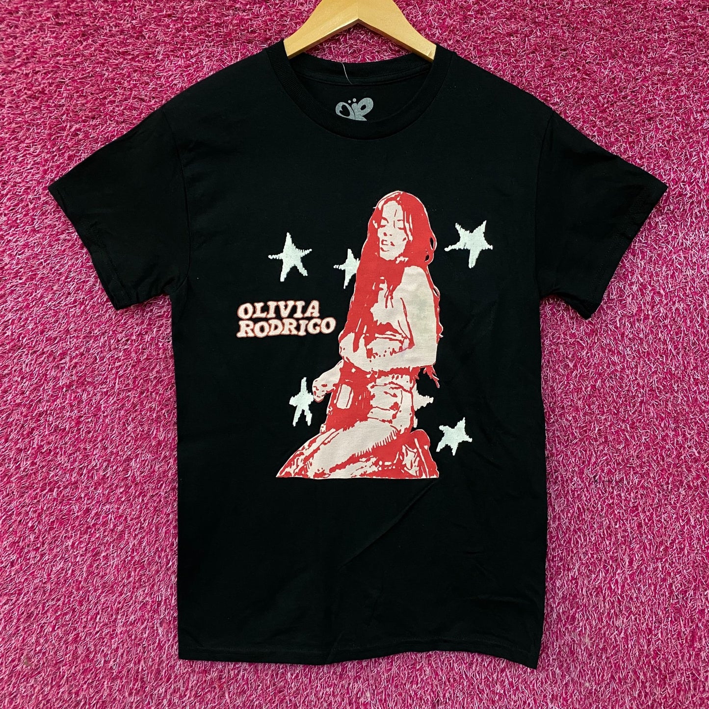 Olivia Rodrigo Red Portrait Pop-Punk T-Shirt Small