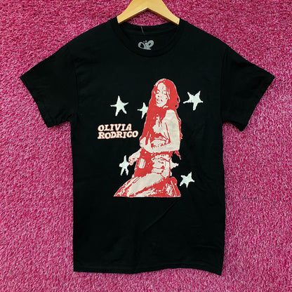 Olivia Rodrigo Red Portrait Pop-Punk T-Shirt Small