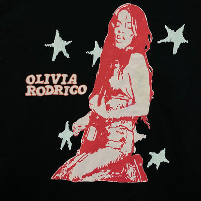 Olivia Rodrigo Red Portrait Pop-Punk T-Shirt Small