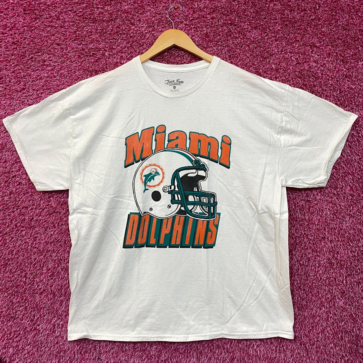 Junk Food NFL Miami Dolphins Throwback Helmet Logo T- Shirt XL