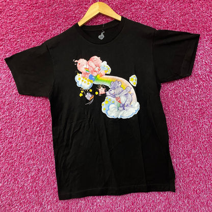 Care Bears Cheer Bear & Share Bear Rainbow & Stars T-Shirt Small