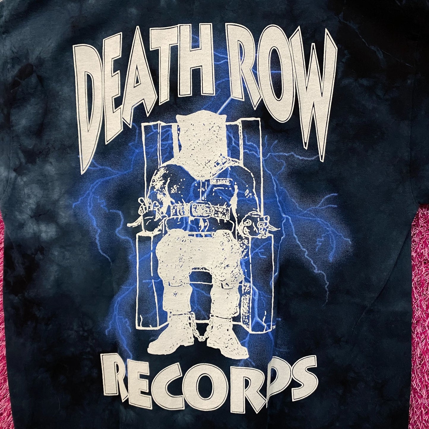 Death Row Records Logo Tie dye  blue Tshirt size medium