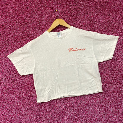 World Renowned Budweiser King Of Beers Crop Top Promo T-Shirt Medium