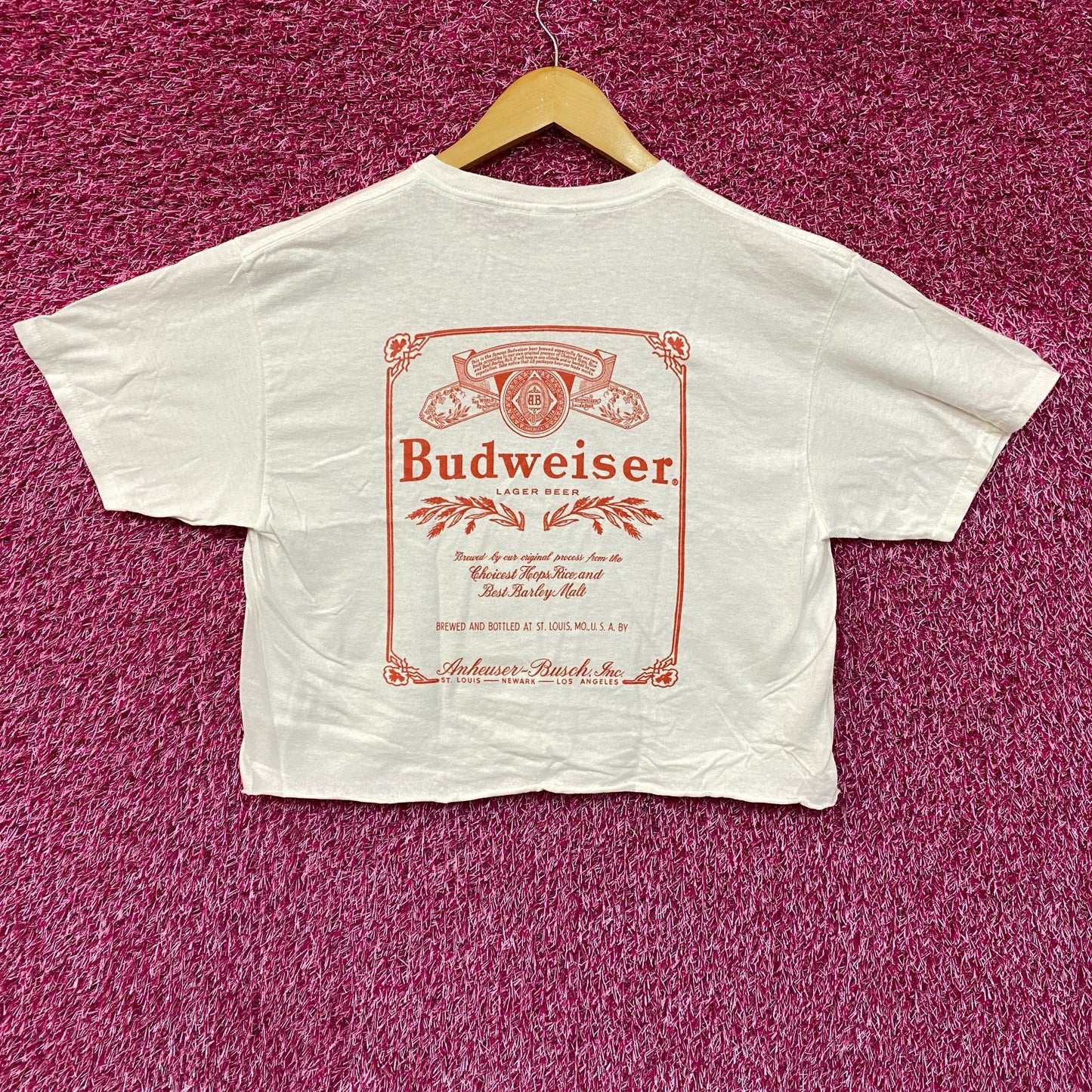 World Renowned Budweiser King Of Beers Crop Top Promo T-Shirt Medium