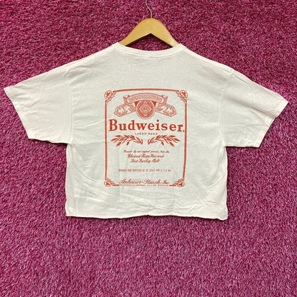 World Renowned Budweiser King Of Beers Crop Top Promo T-Shirt Medium