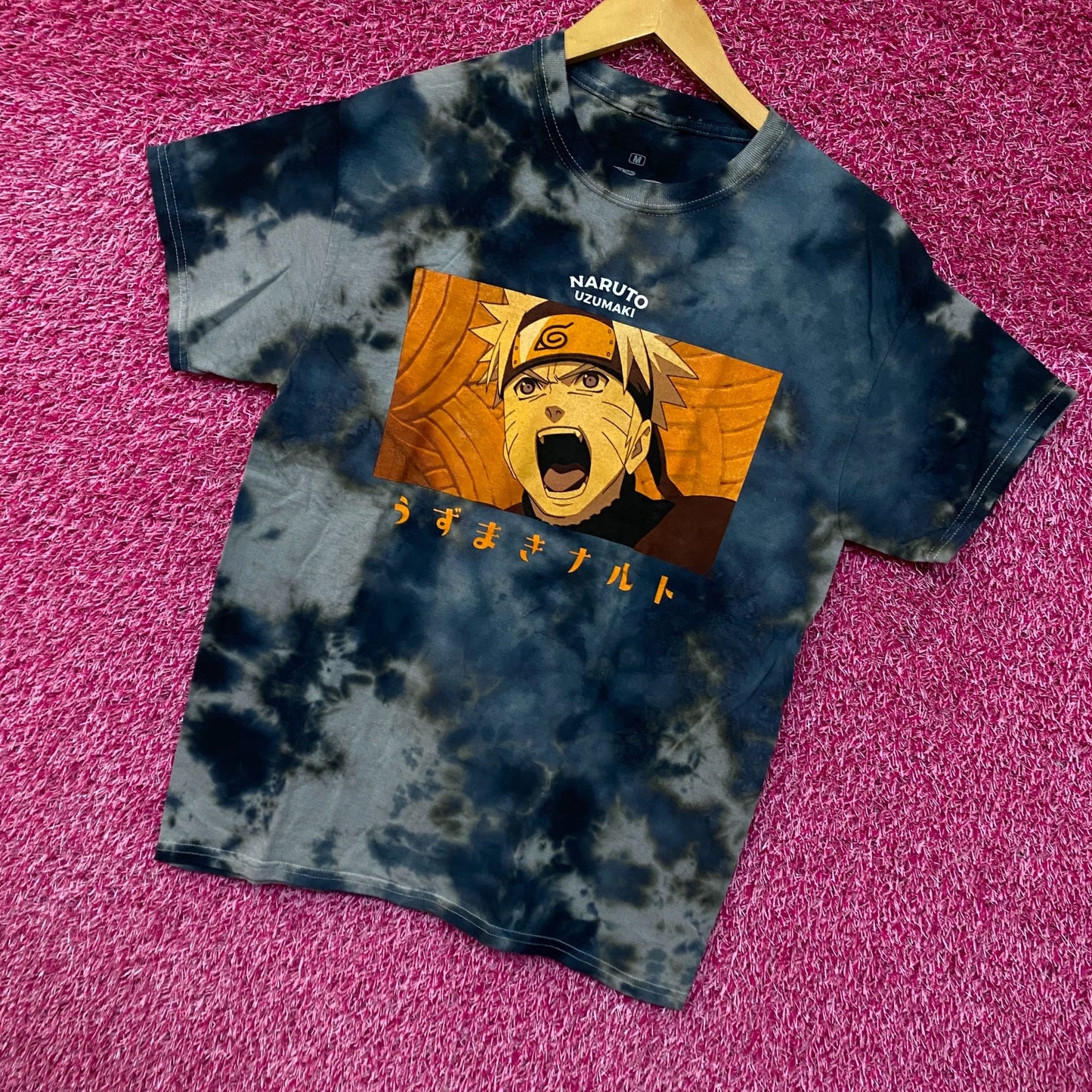 Naruto Uzumaki Nine Tails Jinchuriki Anime Tie Dye Tee M