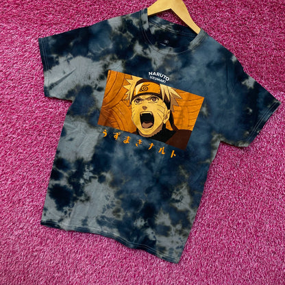 Naruto Uzumaki Nine Tails Jinchuriki Anime Tie Dye Tee M