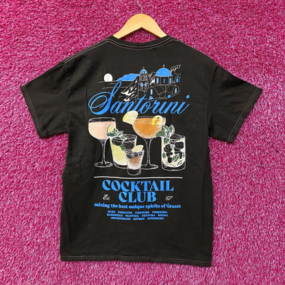 Strange Daze Santorini Cocktail Club Graphic T-Shirt Medium