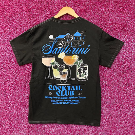 Strange Daze Santorini Cocktail Club Graphic T-Shirt Medium