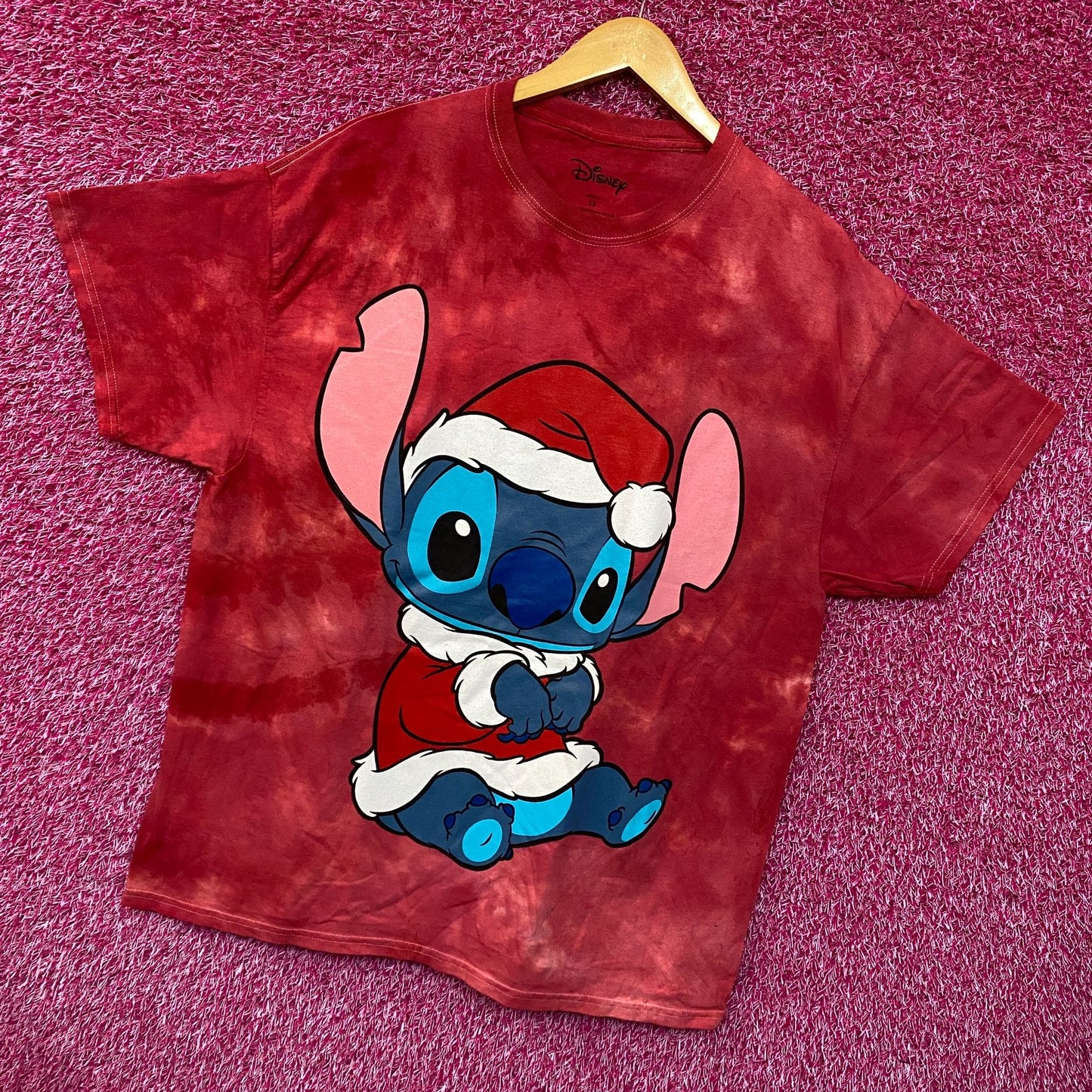 Disney Santa Stitch Red Tie Dye Tshirt size 1X