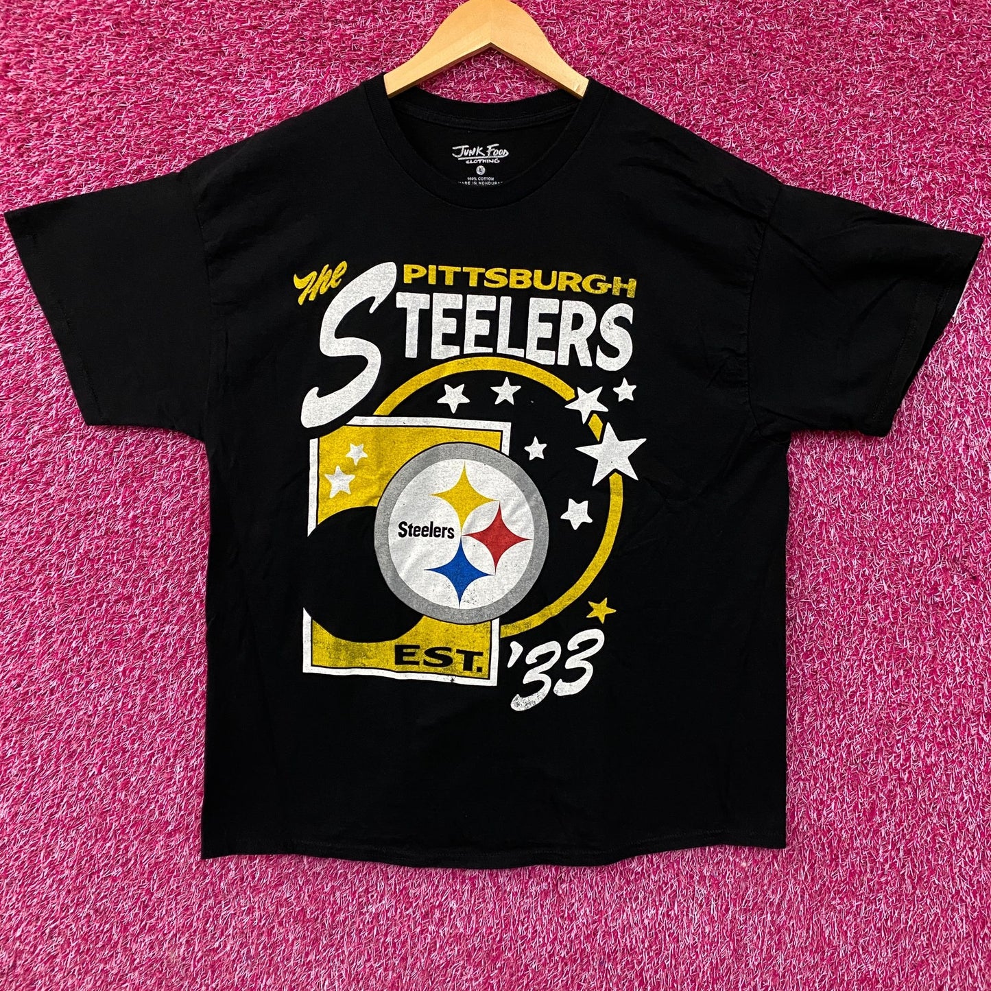 Junk Food Clothing Pittsburgh Steelers Star Power Graphic T-Shirt Large