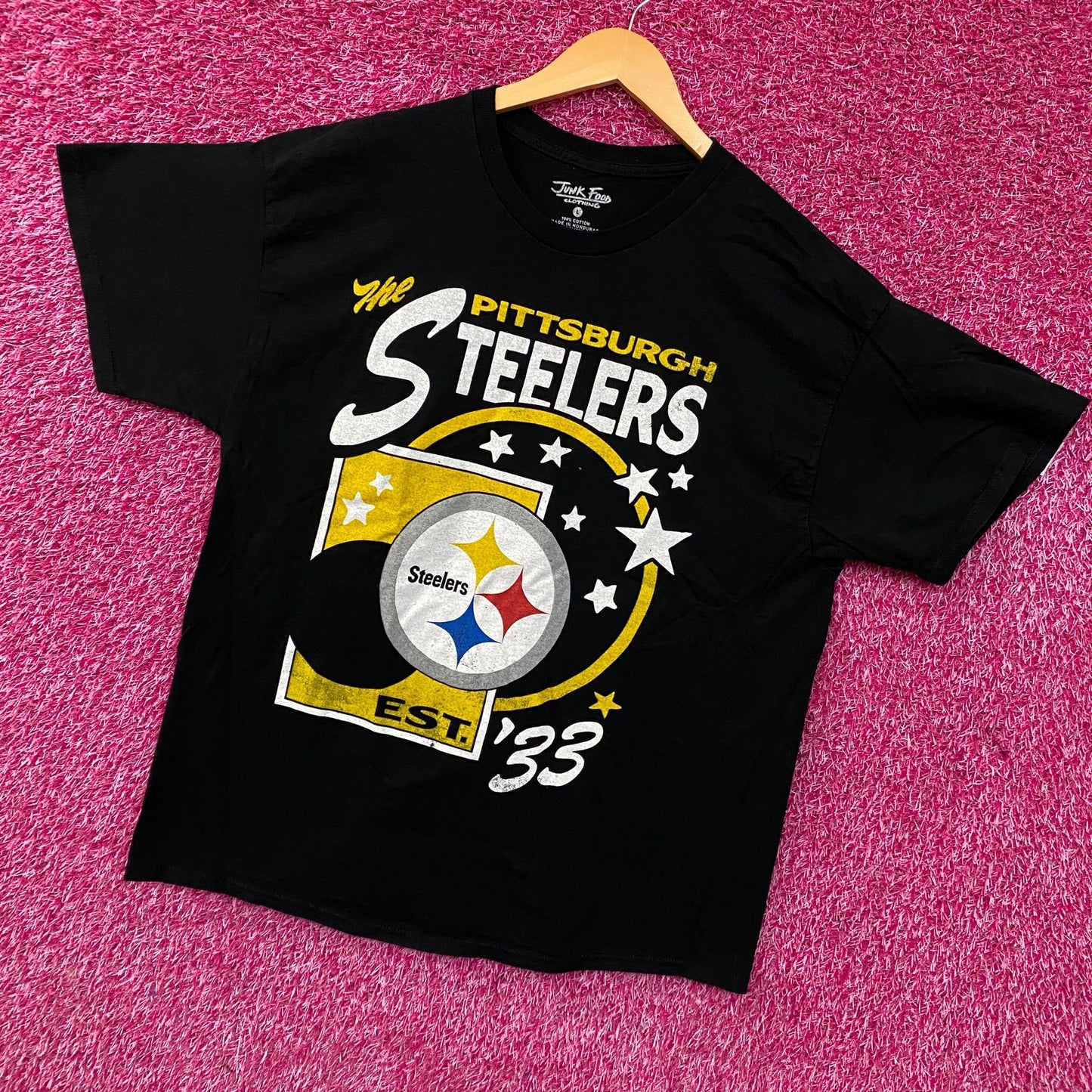 Junk Food Clothing Pittsburgh Steelers Star Power Graphic T-Shirt Large