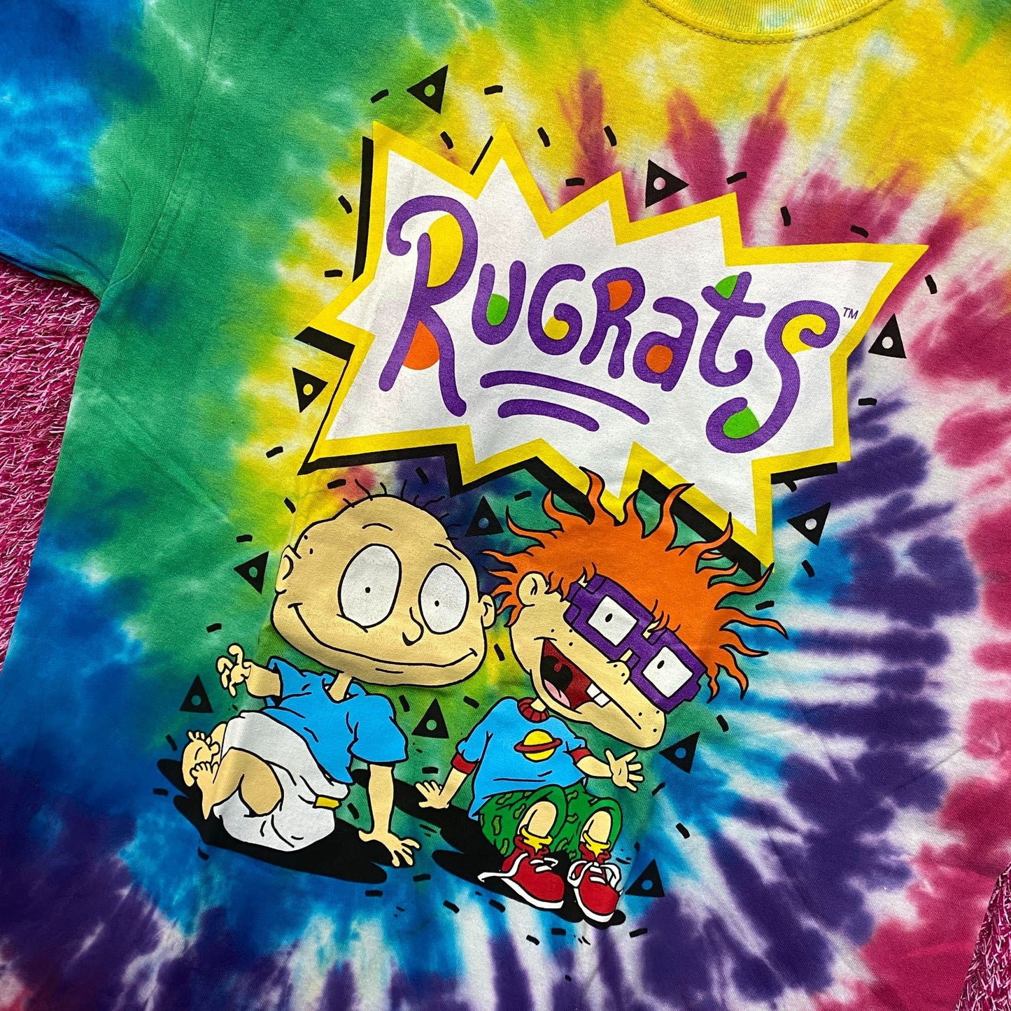 Rugrats Chucky Finster & Tommy Pickles NIckelodeon Tie Dye L