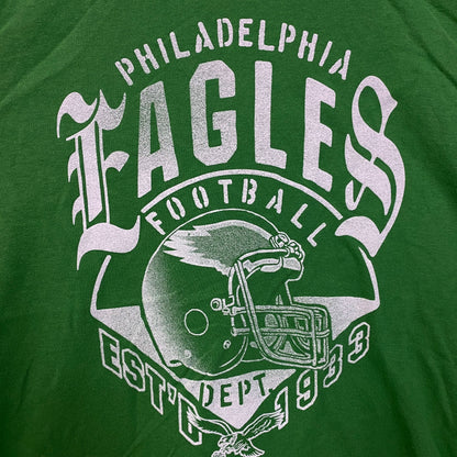 Junk Food Clothing Philadelphia Eagles Football Helmet Womens Green Tee Medium
