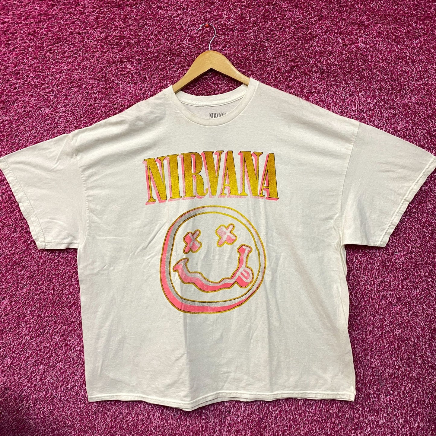 Nirvana Nevermind Dead Smiley Grunge Band T-Shirt 3XL