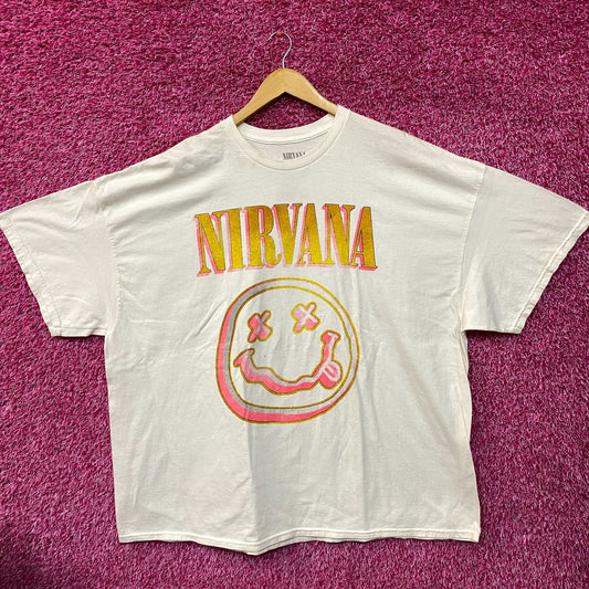 Nirvana Nevermind Dead Smiley Grunge Band T-Shirt 3XL
