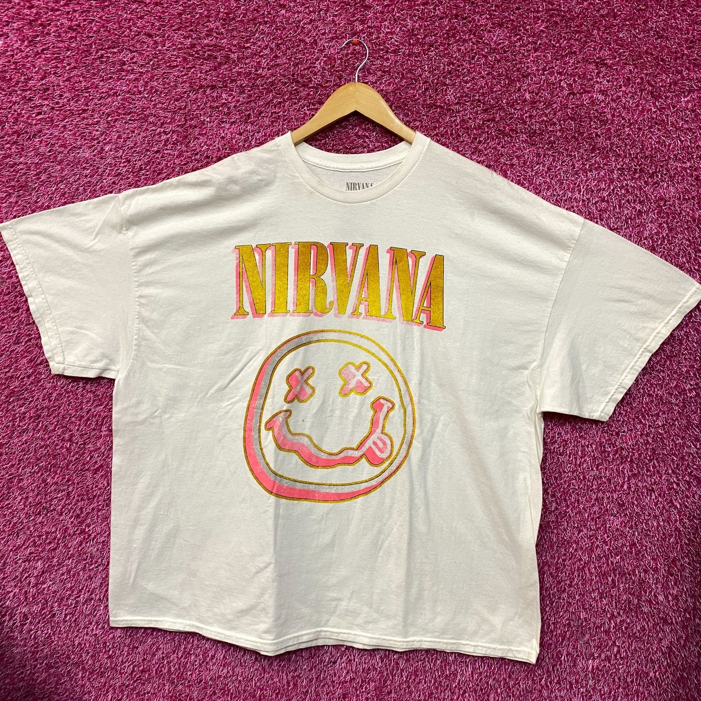 Nirvana Nevermind Dead Smiley Grunge Band T-Shirt 3XL