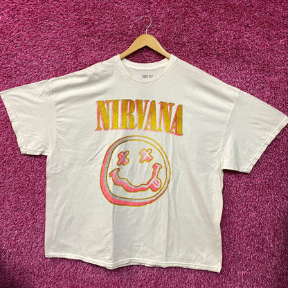 Nirvana Nevermind Dead Smiley Grunge Band T-Shirt 3XL