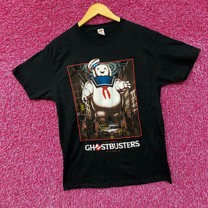 Stay Puft Marshmallow vs Ghostbusters Graphic Design T-Shirt Medium
