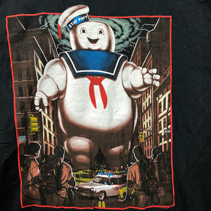 Stay Puft Marshmallow vs Ghostbusters Graphic Design T-Shirt Medium