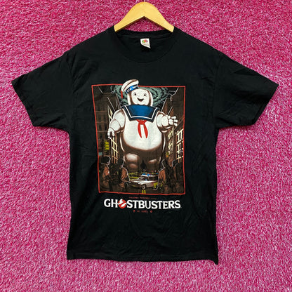 Stay Puft Marshmallow vs Ghostbusters Graphic Design T-Shirt Medium