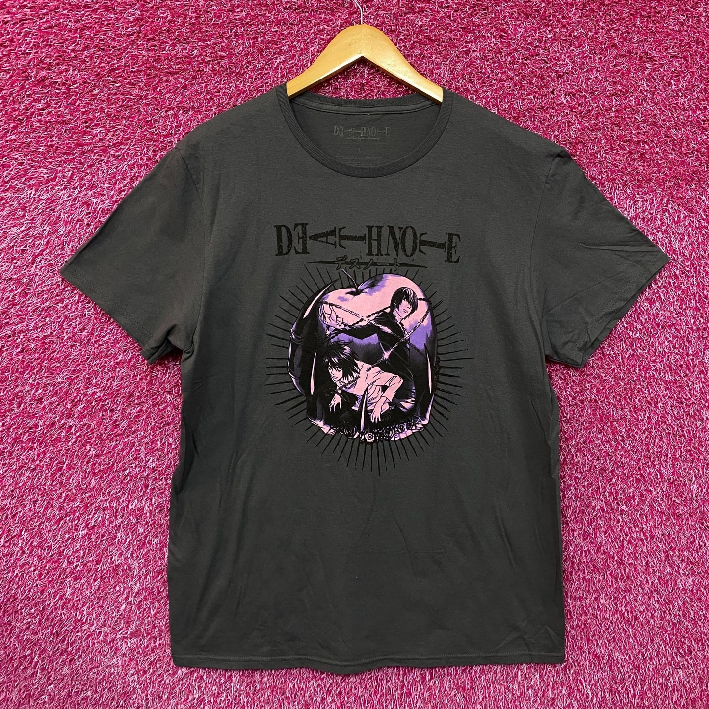 Death Note Light Yagami vs L in Ryuks Apple Anime Tee L