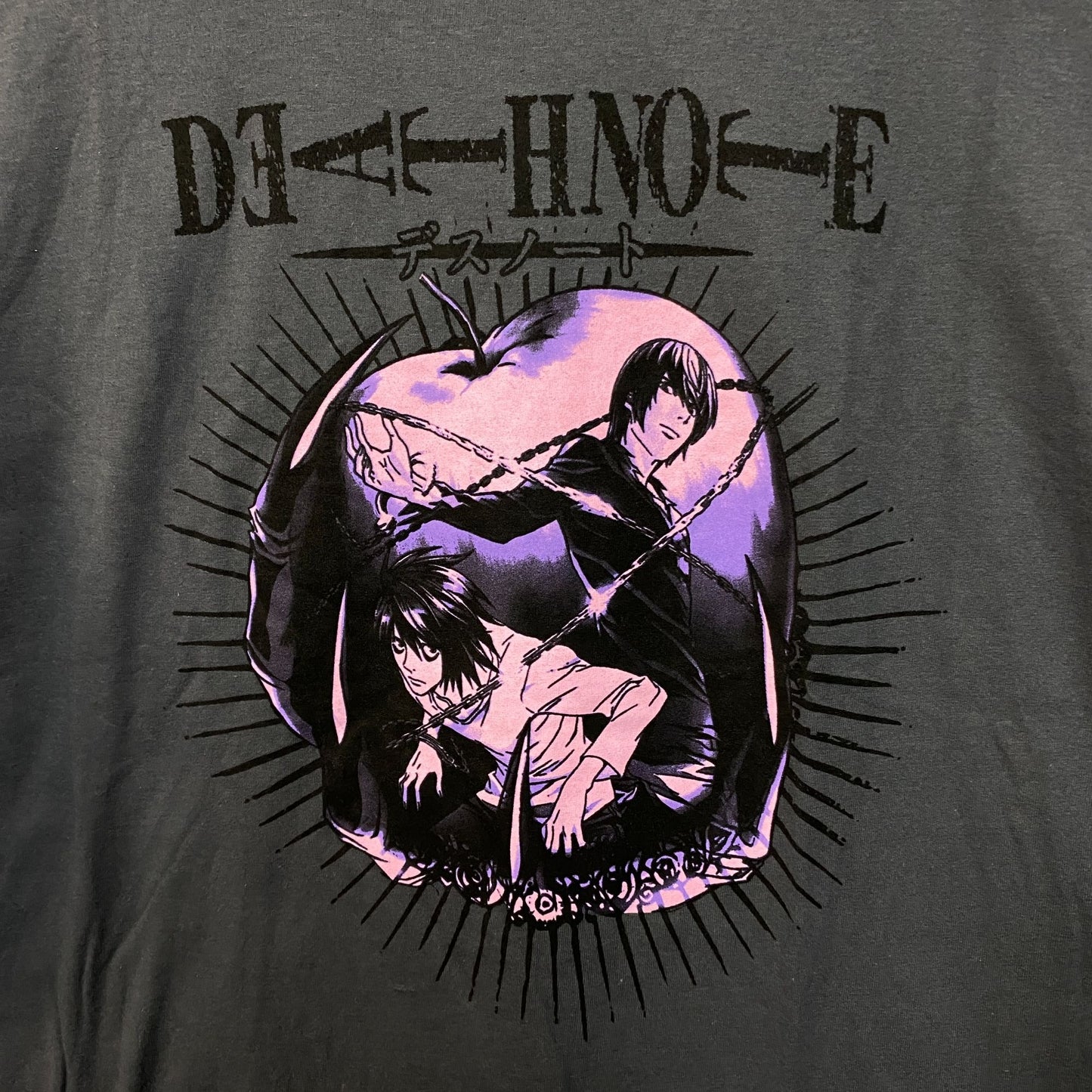 Death Note Light Yagami vs L in Ryuks Apple Anime Tee L