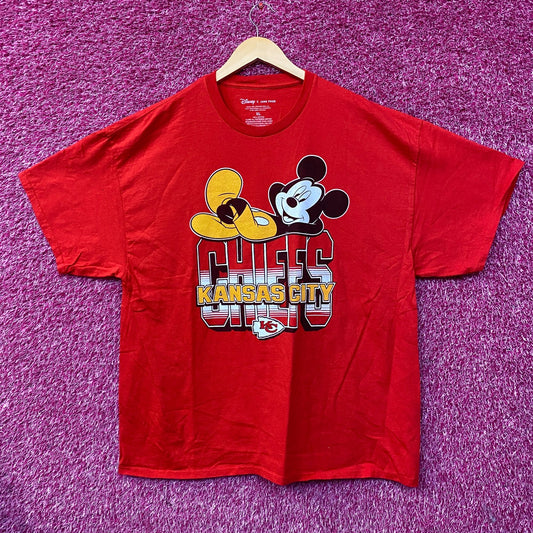 Junk Food x NFL Disney Mickey Mouse Kick Back Kansas City Chiefs Shirt XL