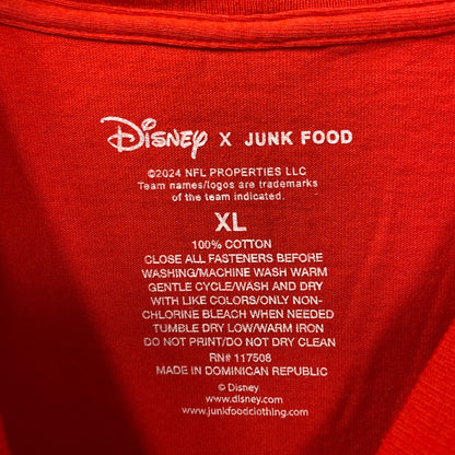 Junk Food x NFL Disney Mickey Mouse Kick Back Kansas City Chiefs Shirt XL