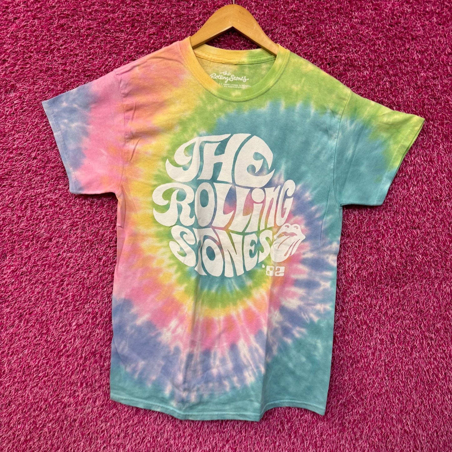 The Rolling Stones Hot Lips 1982 Concert Rock Band Tie Dye M