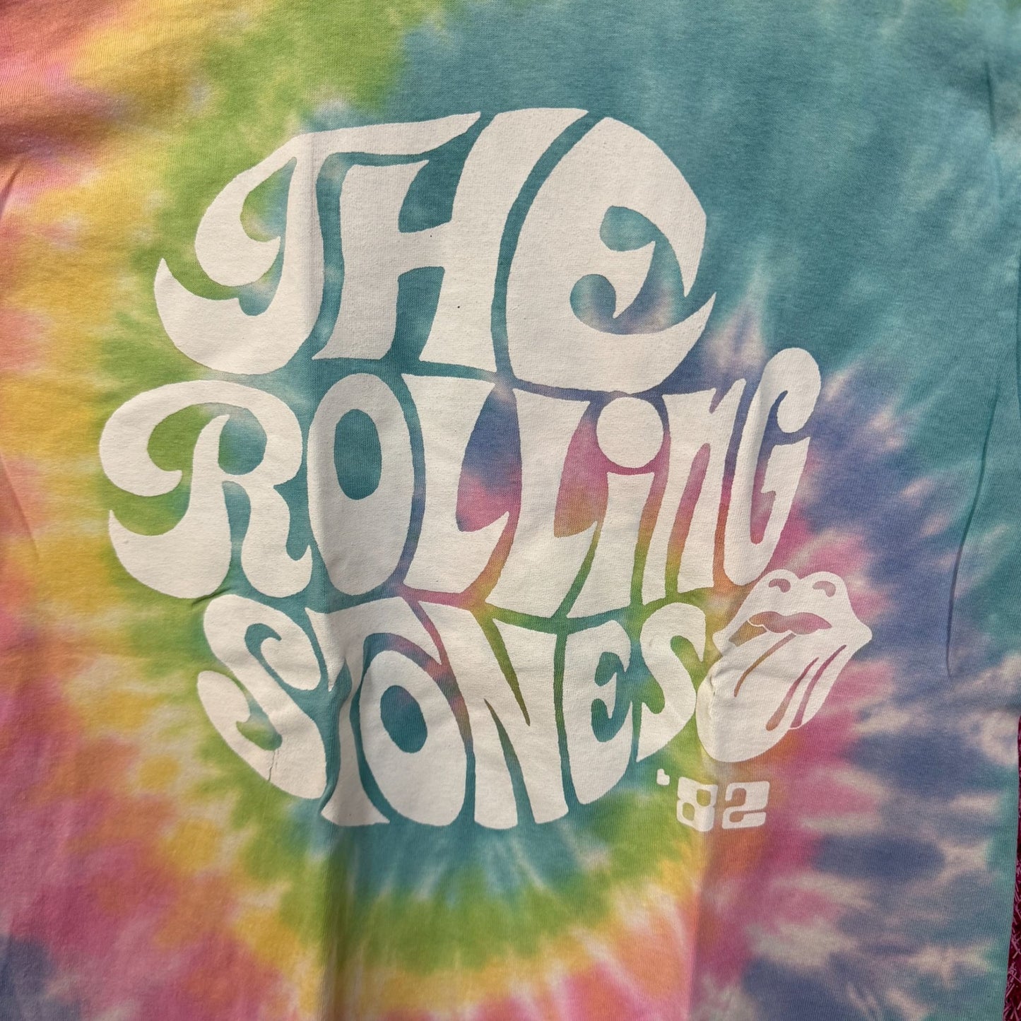 The Rolling Stones Hot Lips 1982 Concert Rock Band Tie Dye M