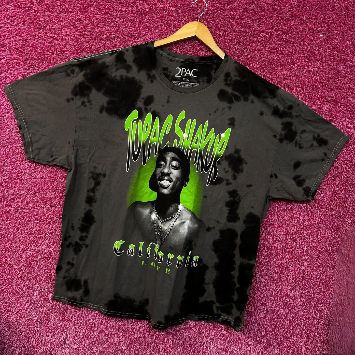 Tupac Shakur California Love Graphic Design Tie-Dye T-shirt  XXL