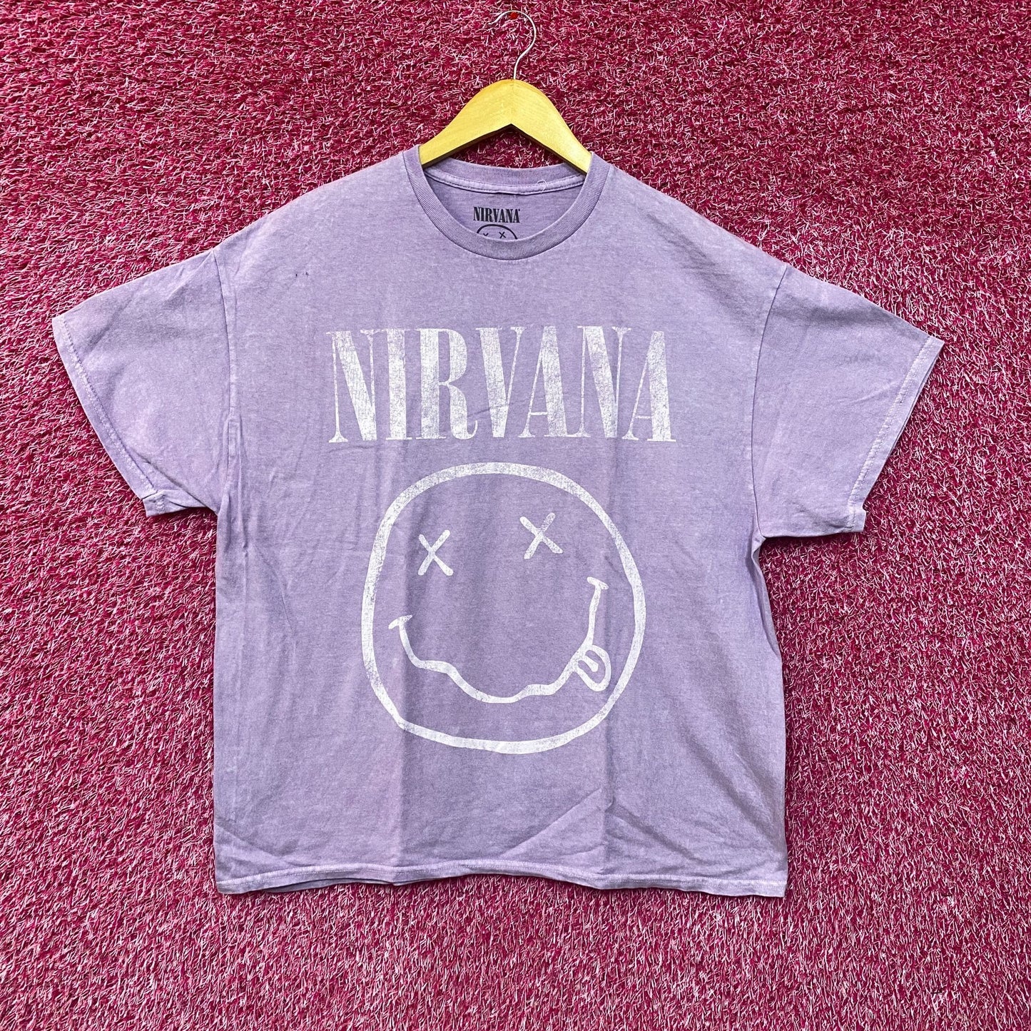 Nirvana Dead Smiley Purple T-Shirt XL