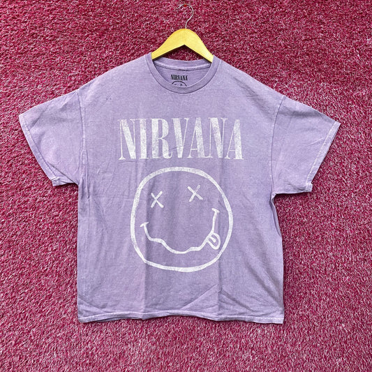 Nirvana Dead Smiley Purple T-Shirt XL