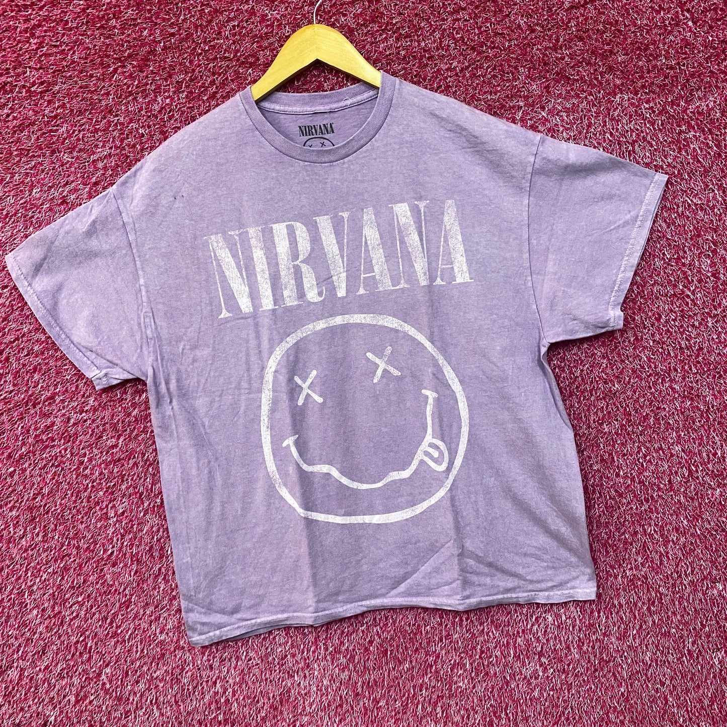 Nirvana Dead Smiley Purple T-Shirt XL