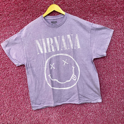 Nirvana Dead Smiley Purple T-Shirt XL