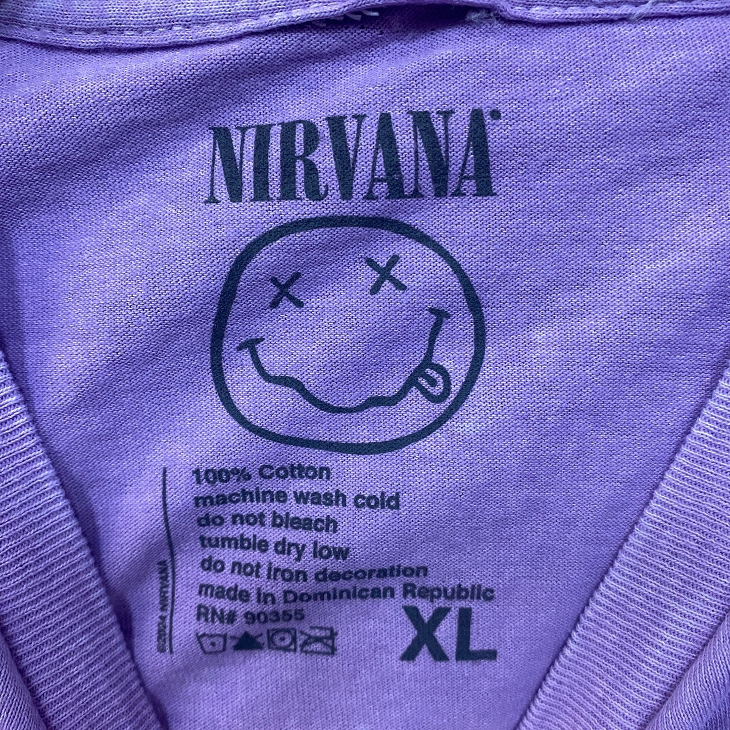 Nirvana Dead Smiley Purple T-Shirt XL