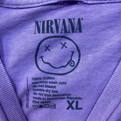 Nirvana Dead Smiley Purple T-Shirt XL
