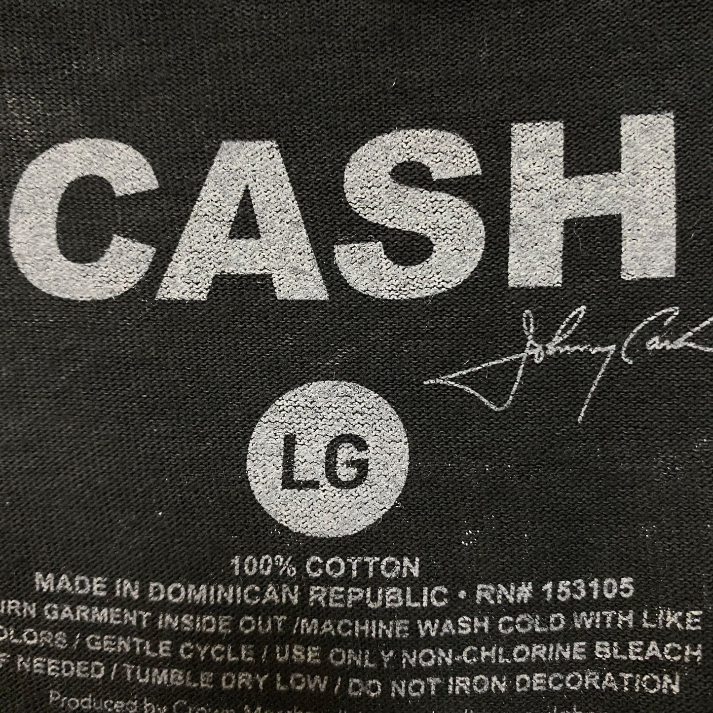 Johnny Cash Hat Mineral wash Tshirt size large