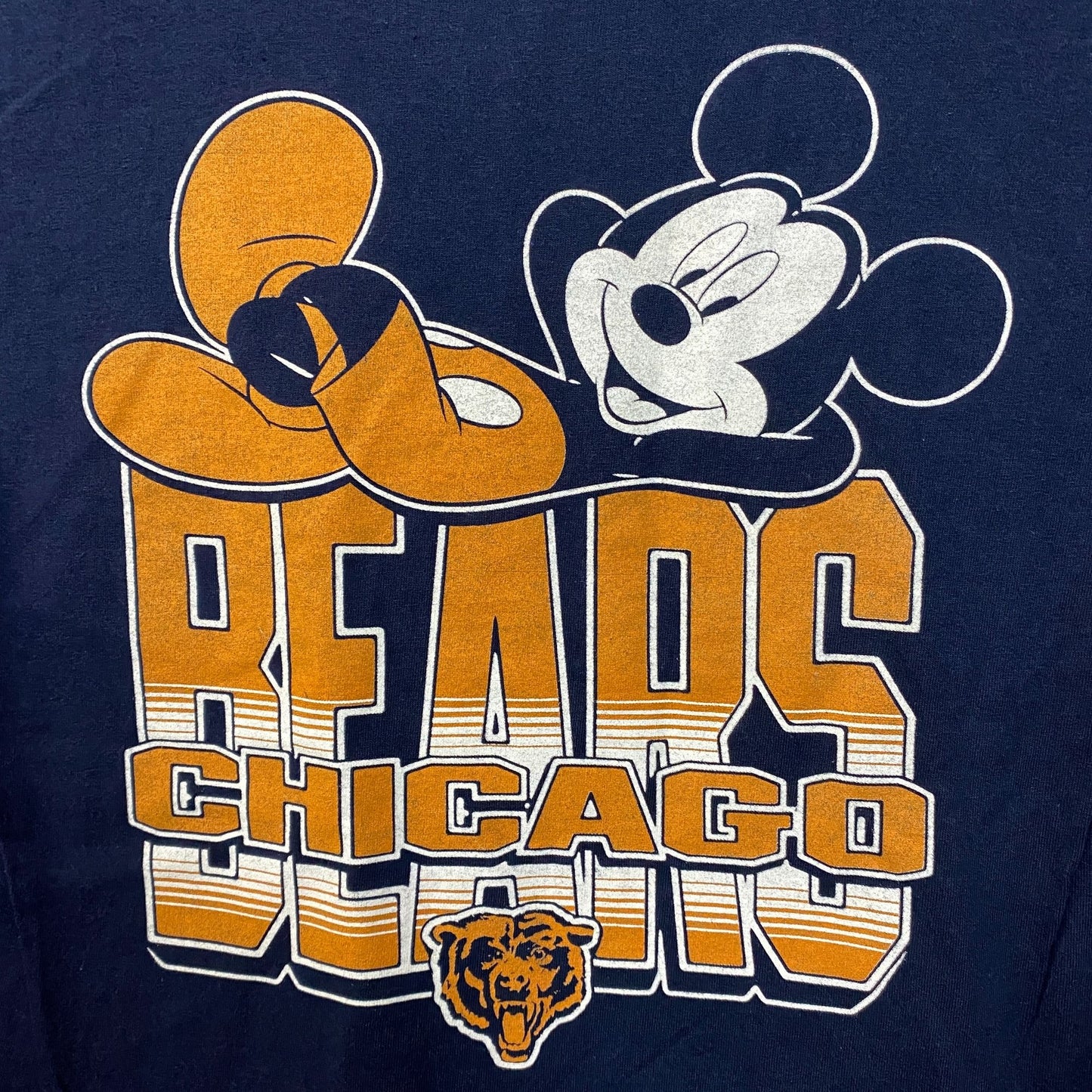Disney x Junk Food NFL Chicago Bears Mickey Mouse Navy Blue Shirt XS