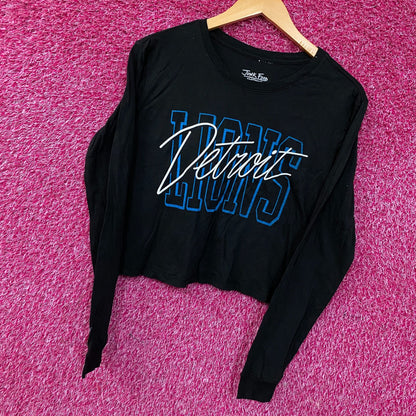 Junk Food Clothing Detroit Lions Women's Long Sleeve Crop Top XS