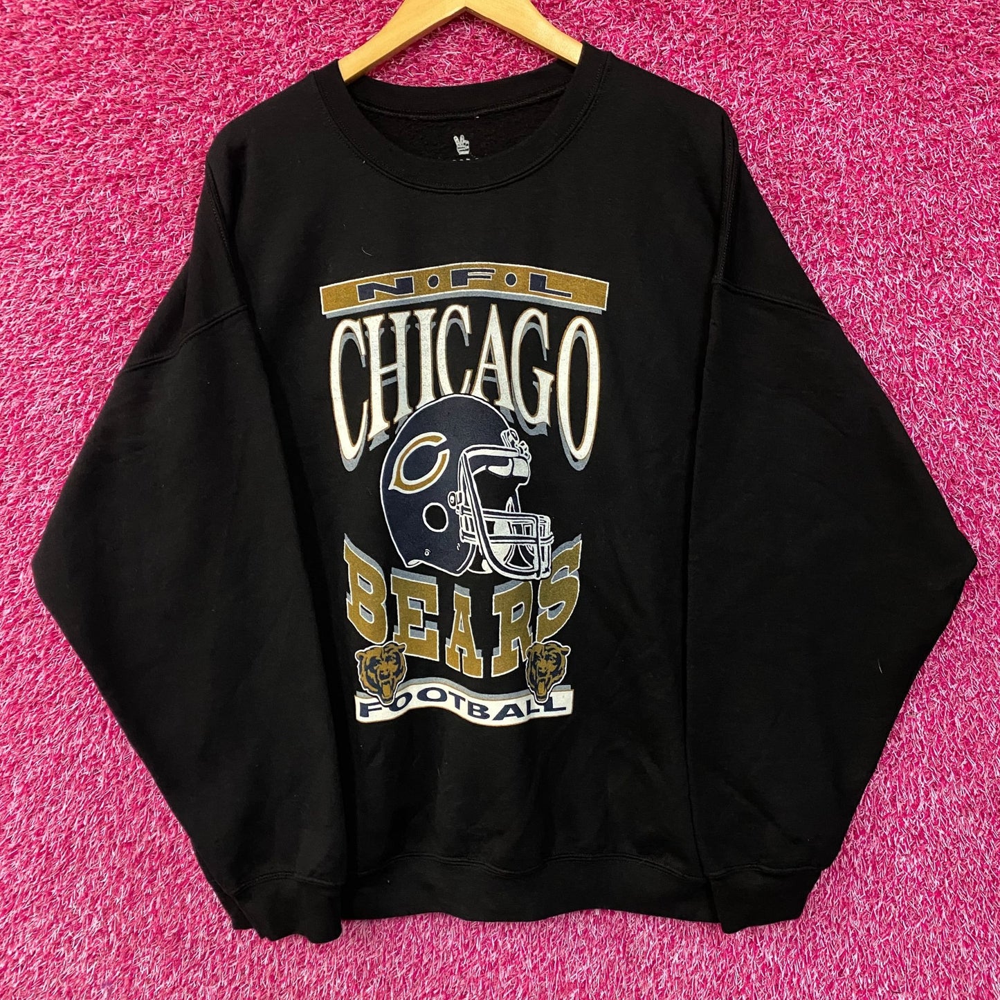 Junk Food Clothing NFL Chicago Bears Helmet Flea Market Crew sweatshirt XL