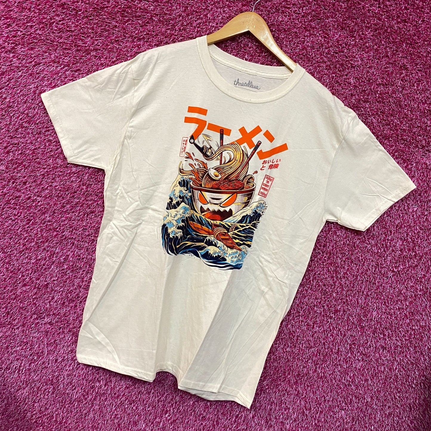 The Great Ramen Kaiju Monster Beige Tshirt size Extra Large