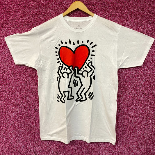 Keith Harring Two People Holding Heart Pop Art T-Shirt XL