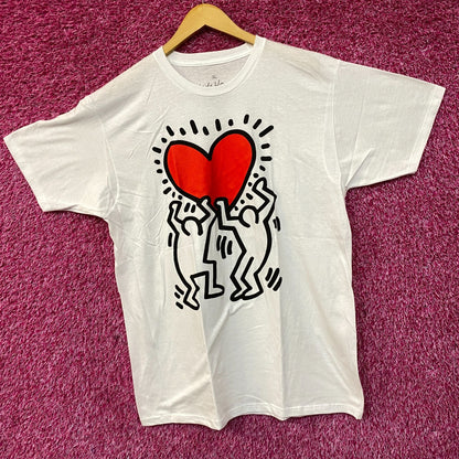 Keith Harring Two People Holding Heart Pop Art T-Shirt XL