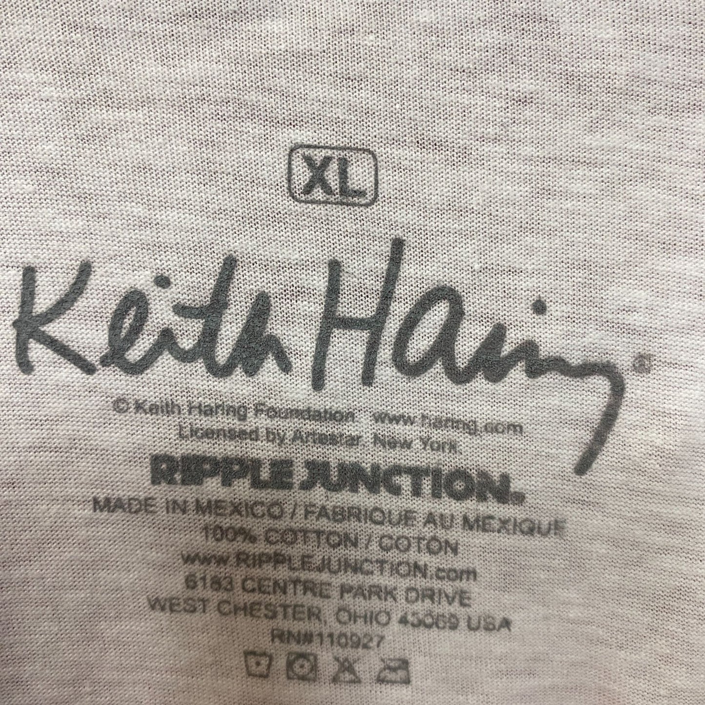 Keith Harring Two People Holding Heart Pop Art T-Shirt XL