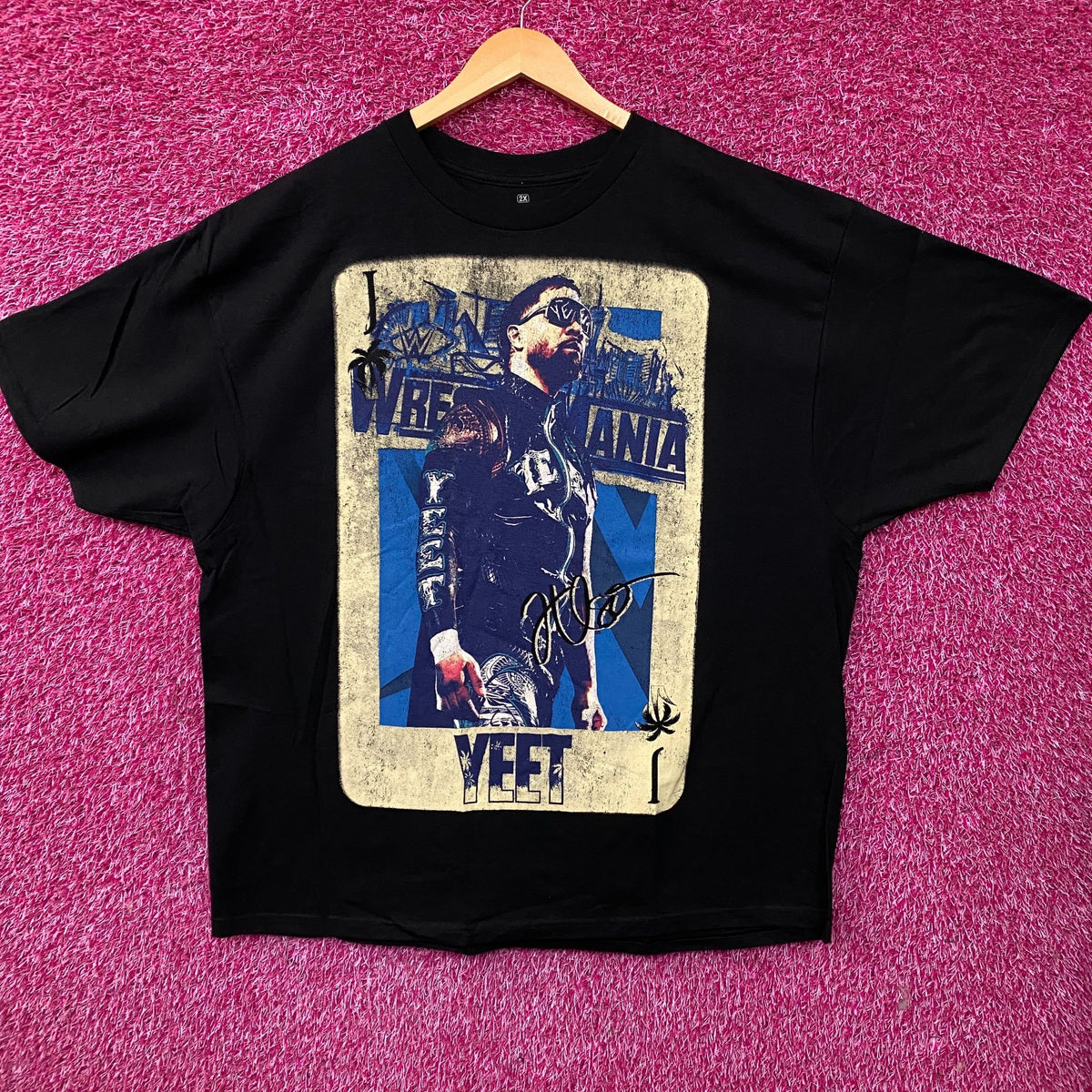 WWE Jey Uso WrestleMania Card Graphic T-Shirt 2XL