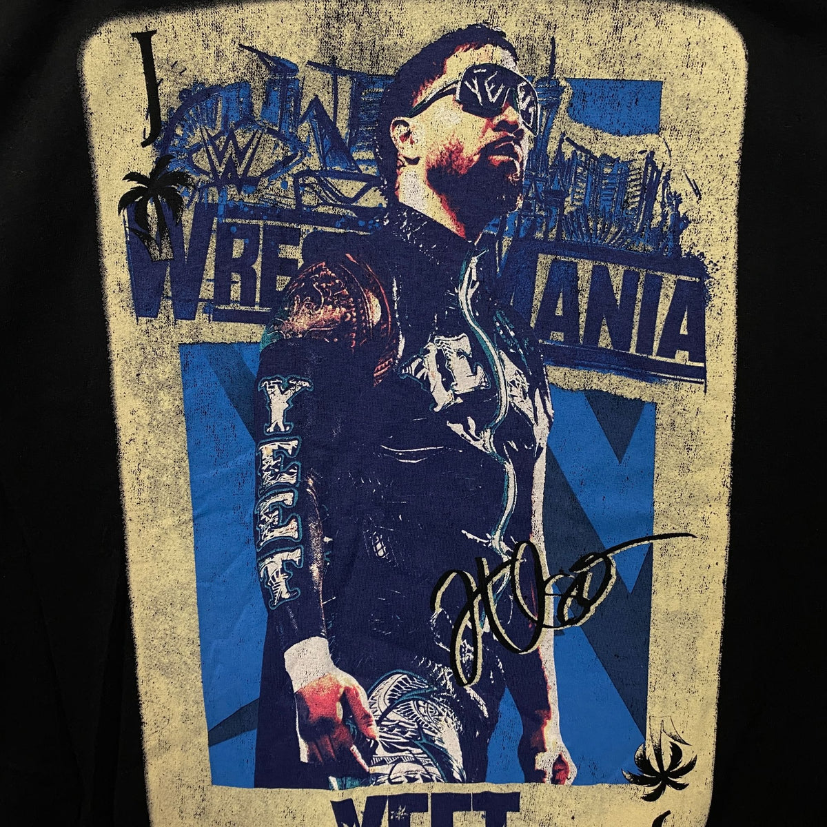 WWE Jey Uso WrestleMania Card Graphic T-Shirt 2XL